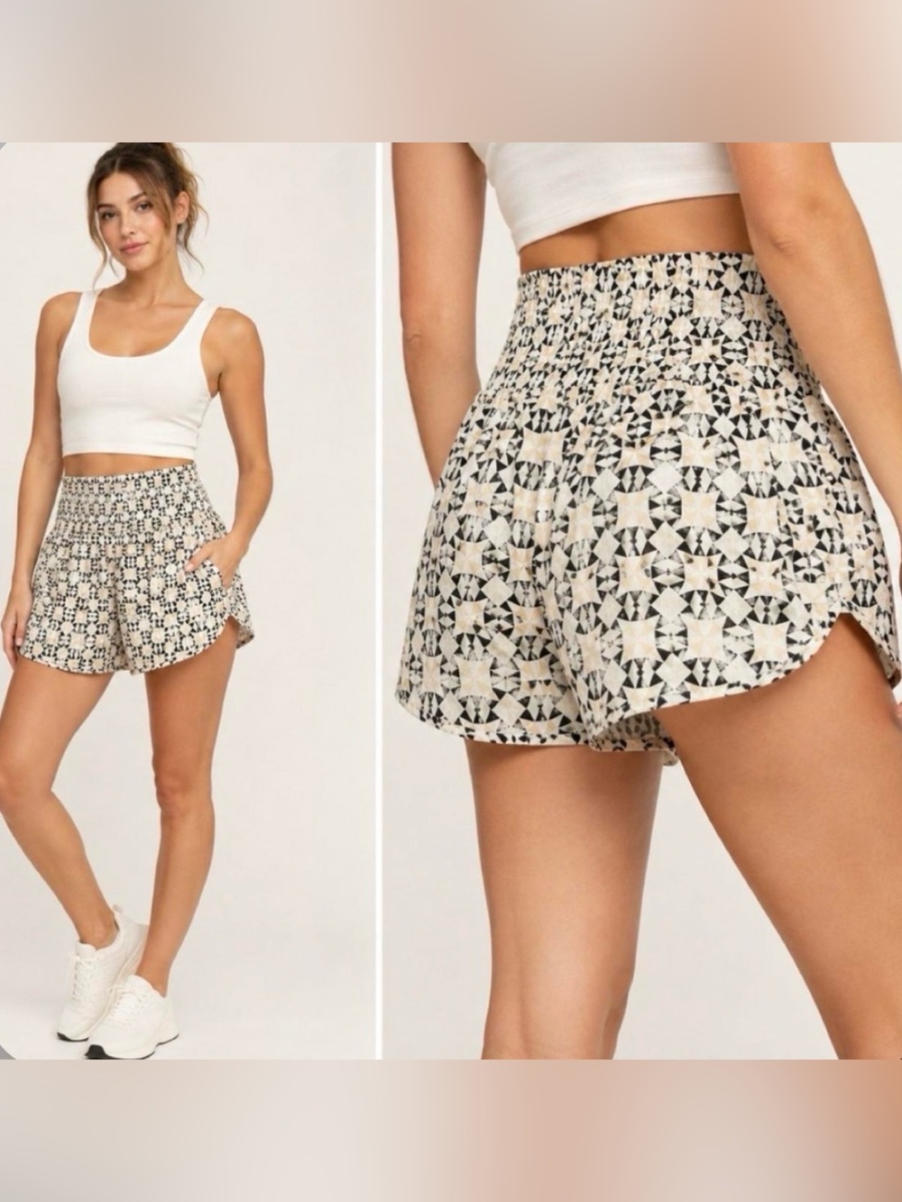 FP Movement The Way Home Shorts (Trance Print) ) Black & White